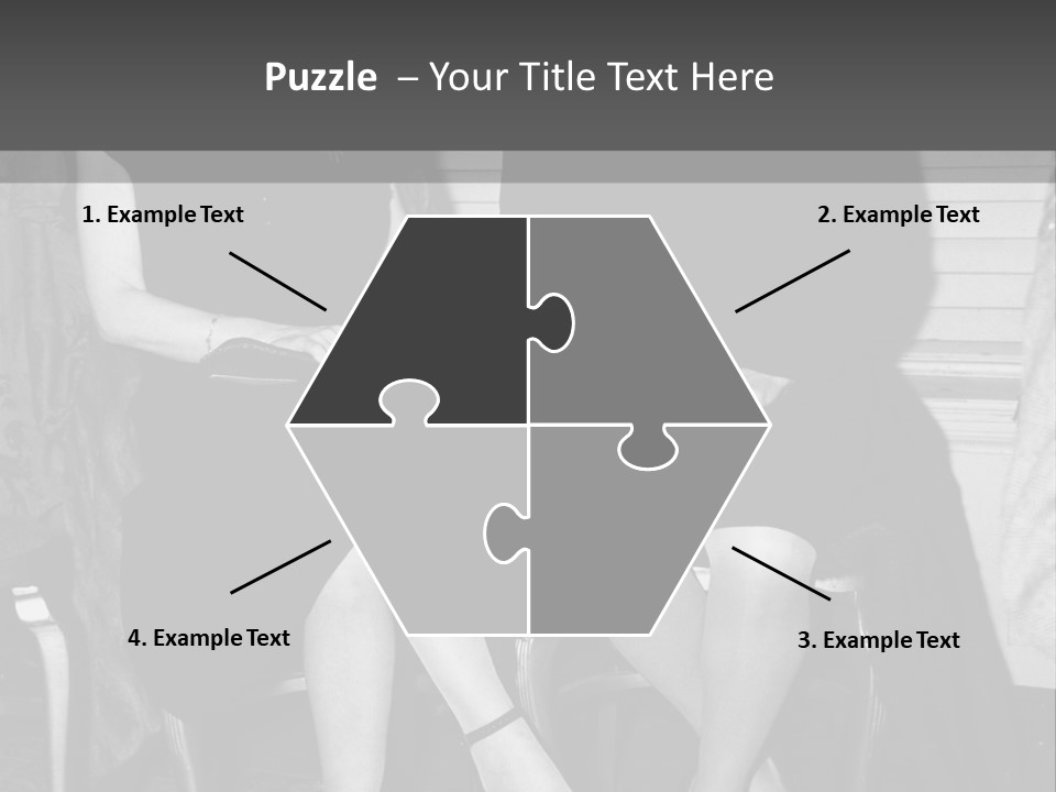 Women Actively Talking Black And White Photo PowerPoint Template