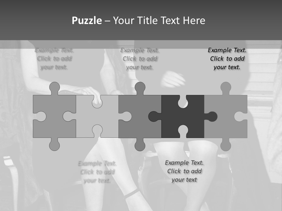 Women Actively Talking Black And White Photo PowerPoint Template