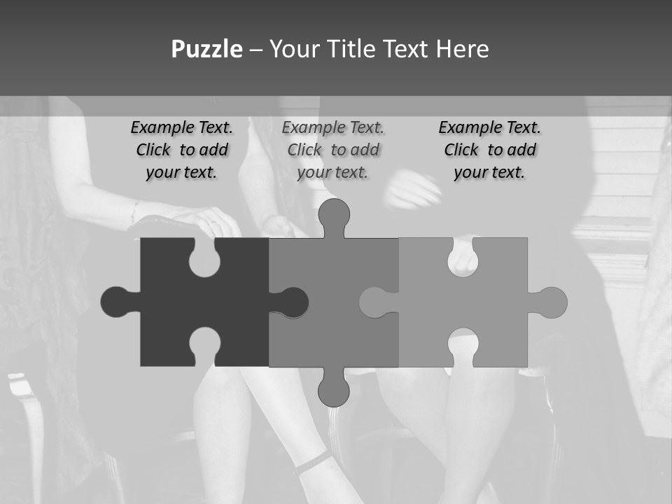 Women Actively Talking Black And White Photo PowerPoint Template