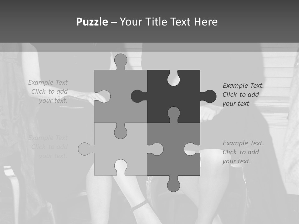 Women Actively Talking Black And White Photo PowerPoint Template