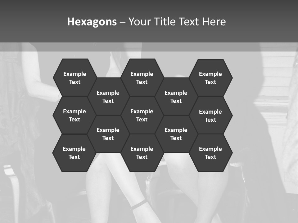 Women Actively Talking Black And White Photo PowerPoint Template