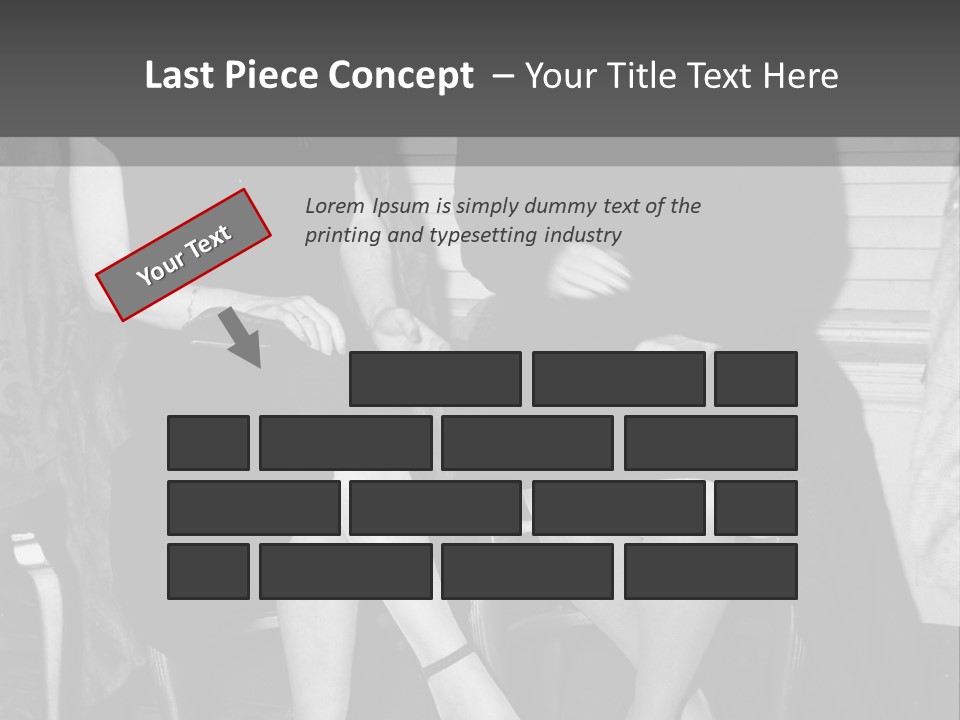 Women Actively Talking Black And White Photo PowerPoint Template
