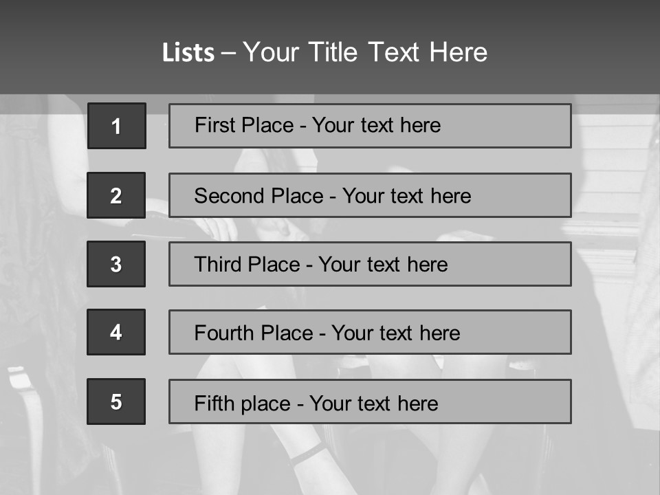 Women Actively Talking Black And White Photo PowerPoint Template