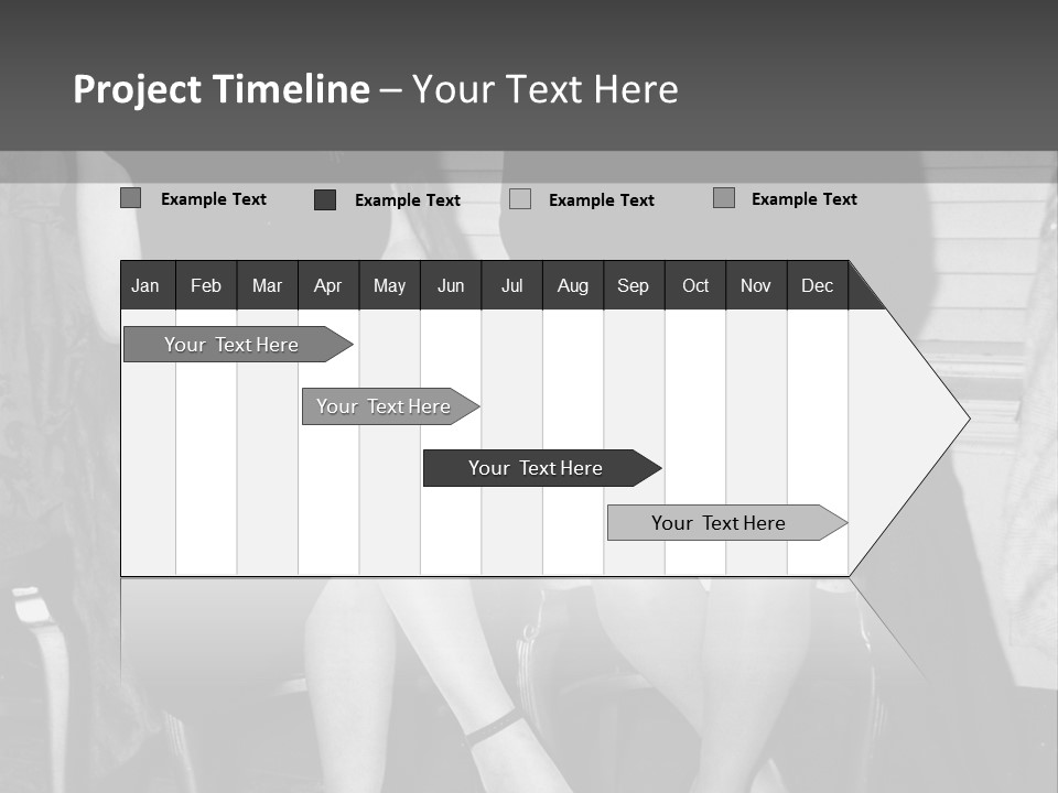 Women Actively Talking Black And White Photo PowerPoint Template
