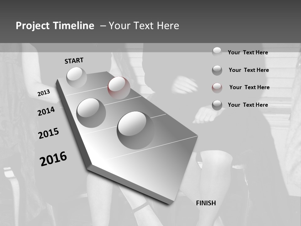 Women Actively Talking Black And White Photo PowerPoint Template