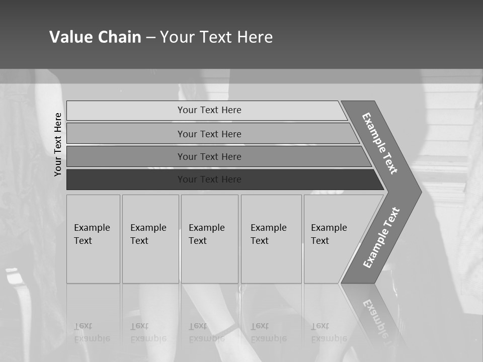 Women Actively Talking Black And White Photo PowerPoint Template