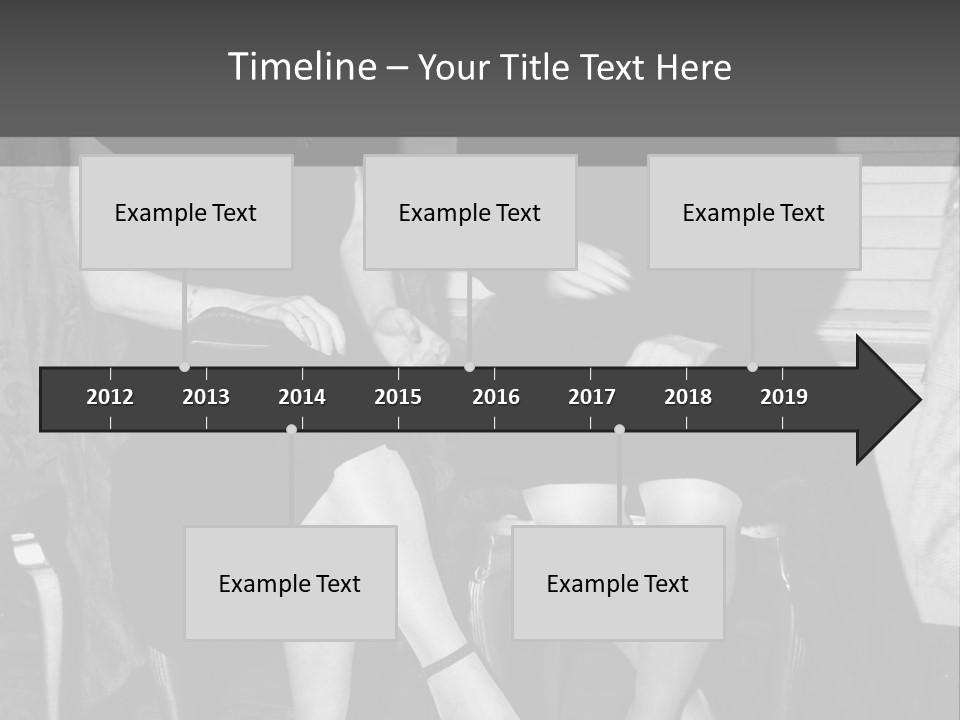 Women Actively Talking Black And White Photo PowerPoint Template