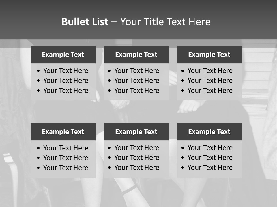 Women Actively Talking Black And White Photo PowerPoint Template