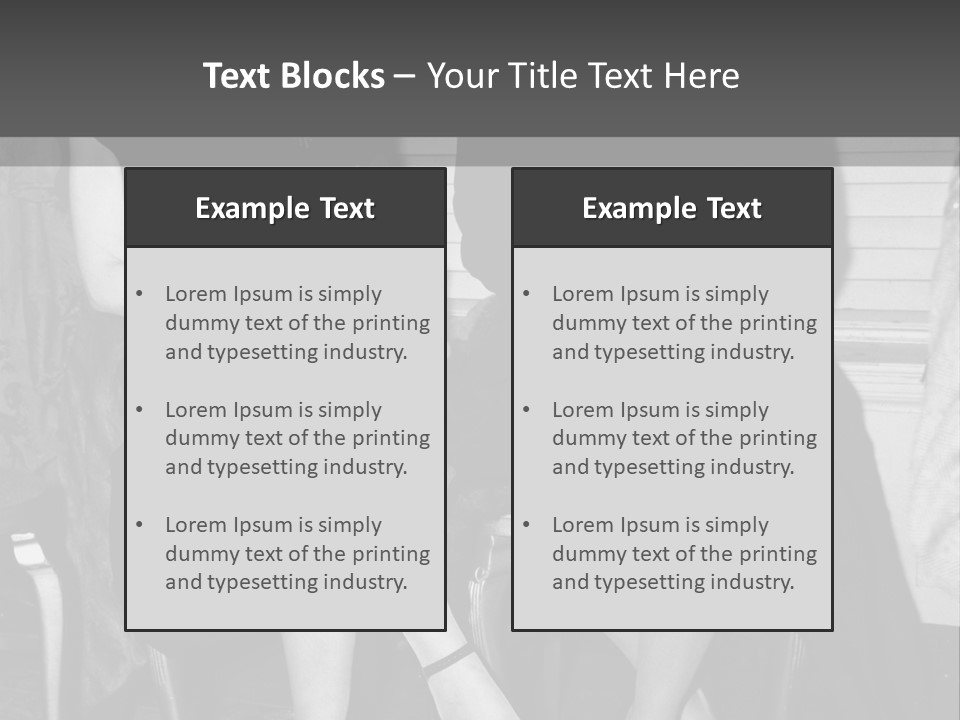 Women Actively Talking Black And White Photo PowerPoint Template