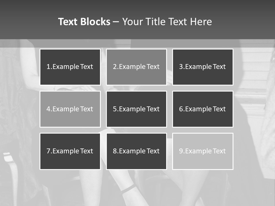 Women Actively Talking Black And White Photo PowerPoint Template