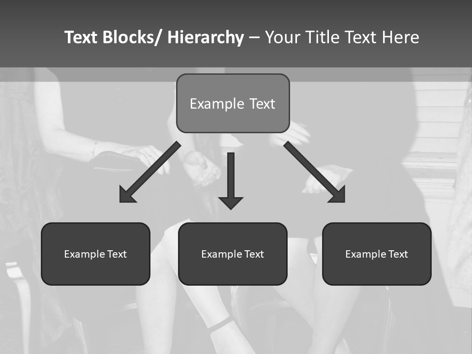 Women Actively Talking Black And White Photo PowerPoint Template