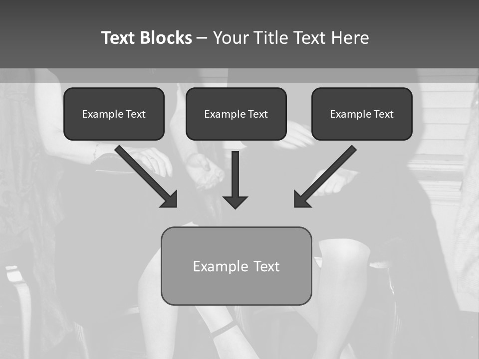 Women Actively Talking Black And White Photo PowerPoint Template