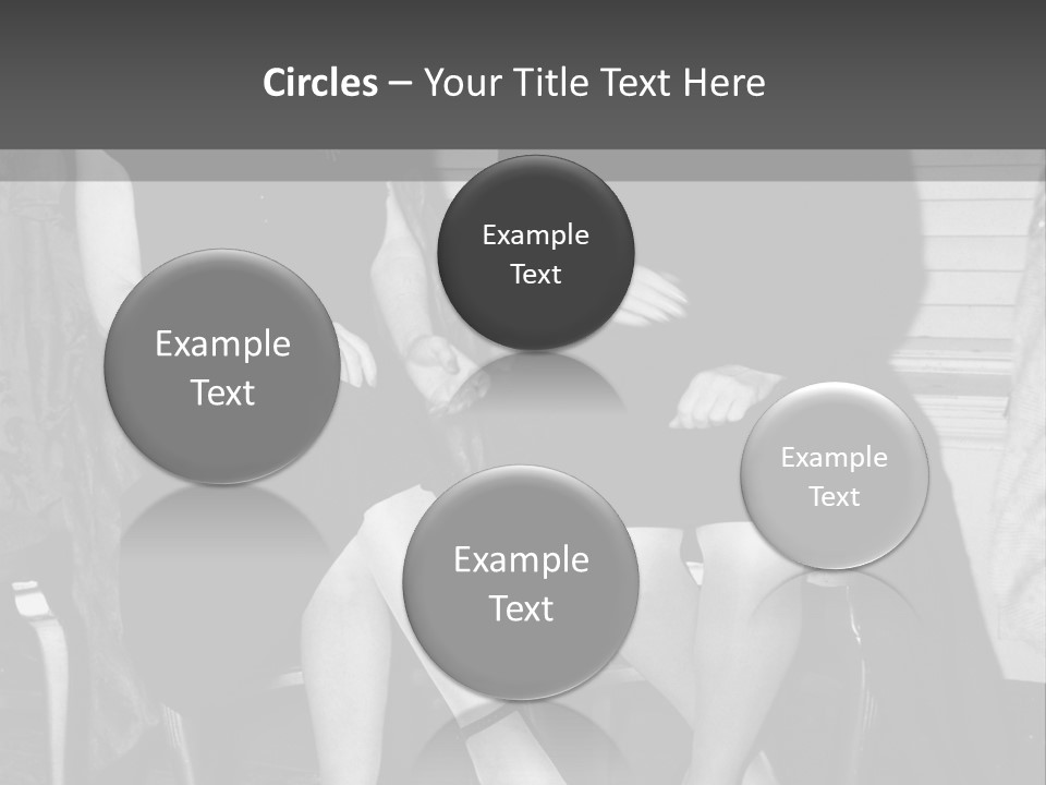 Women Actively Talking Black And White Photo PowerPoint Template