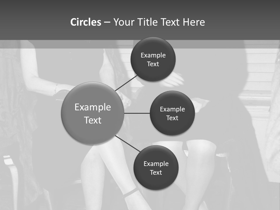 Women Actively Talking Black And White Photo PowerPoint Template