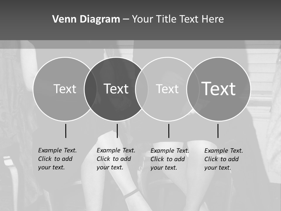 Women Actively Talking Black And White Photo PowerPoint Template