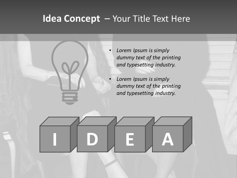 Women Actively Talking Black And White Photo PowerPoint Template