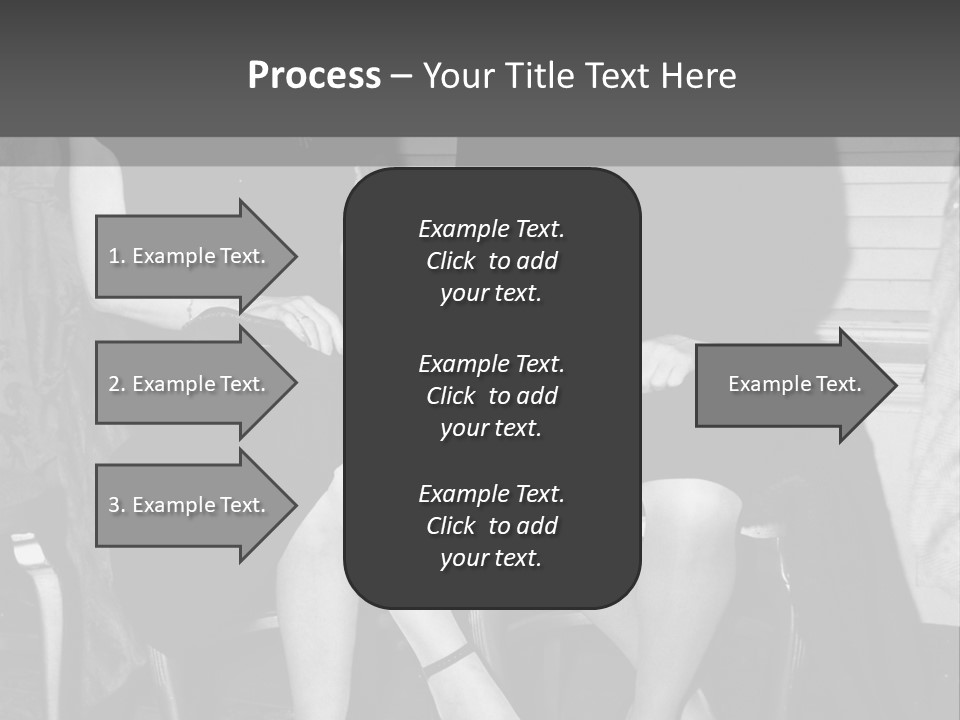 Women Actively Talking Black And White Photo PowerPoint Template