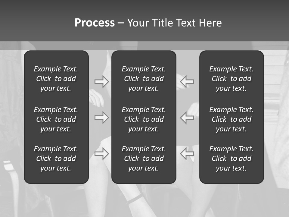 Women Actively Talking Black And White Photo PowerPoint Template