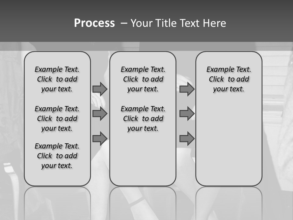 Women Actively Talking Black And White Photo PowerPoint Template