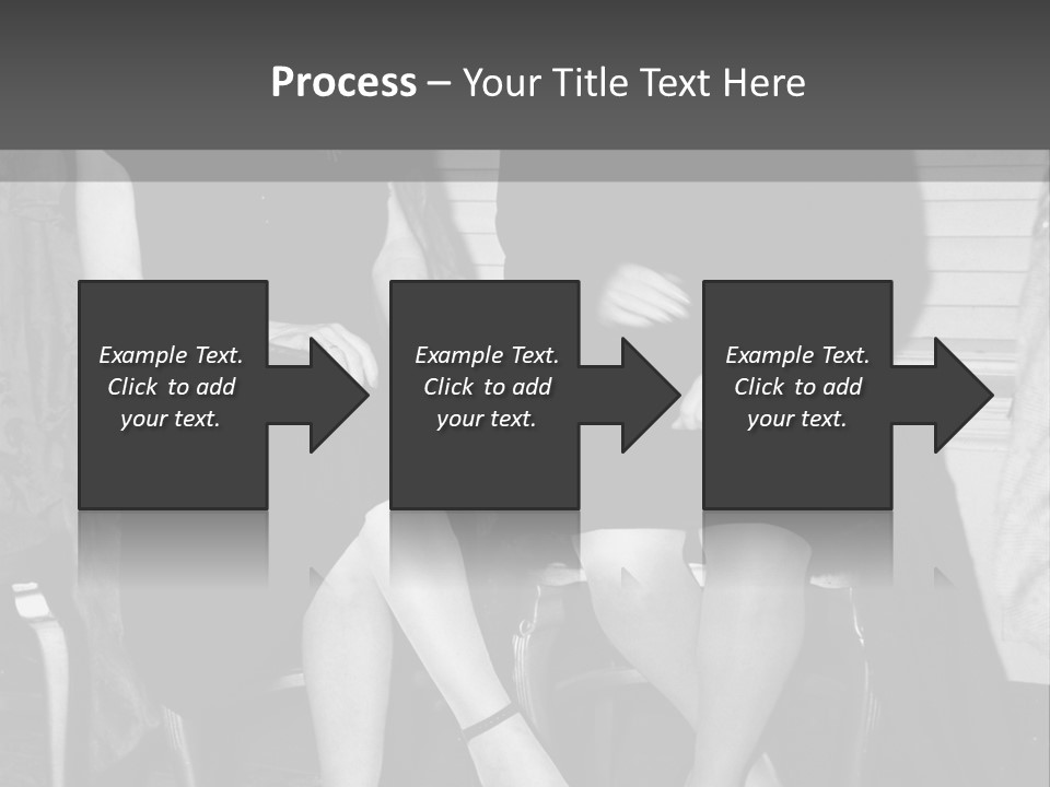 Women Actively Talking Black And White Photo PowerPoint Template