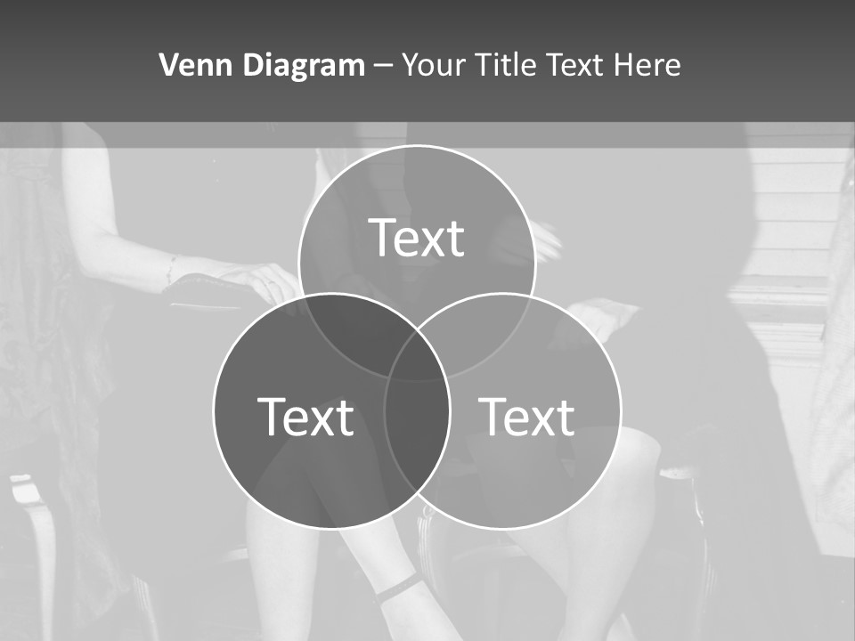 Women Actively Talking Black And White Photo PowerPoint Template