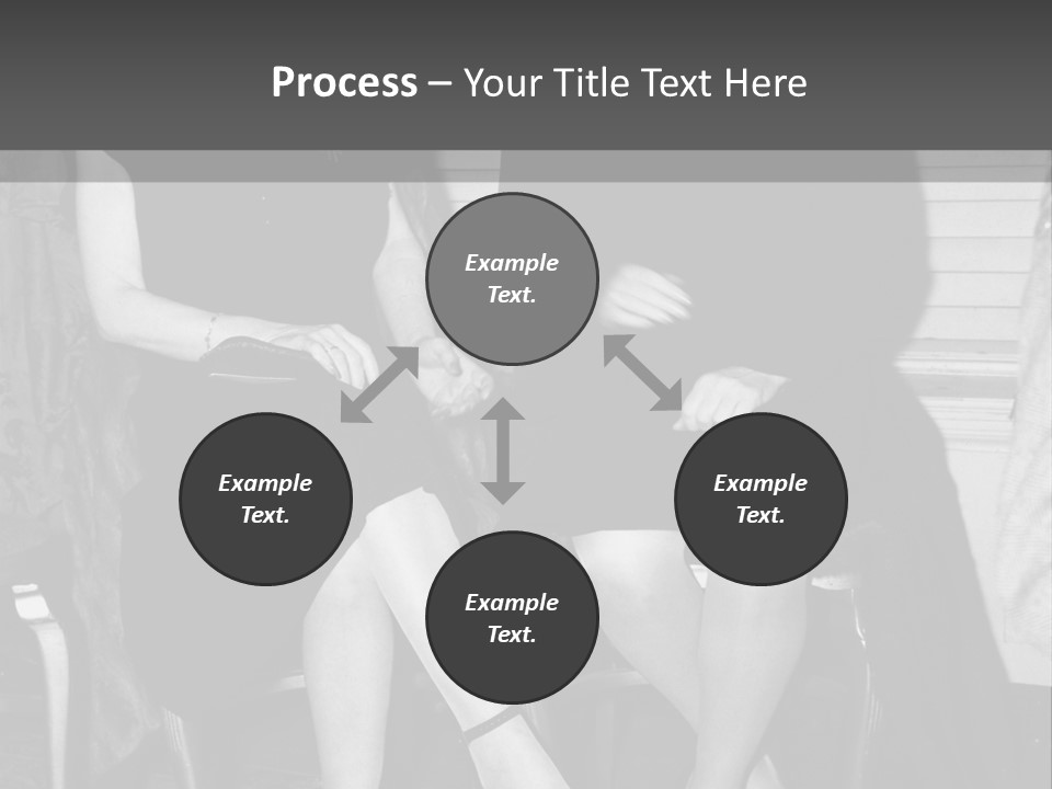 Women Actively Talking Black And White Photo PowerPoint Template