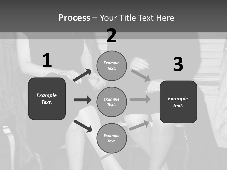 Women Actively Talking Black And White Photo PowerPoint Template