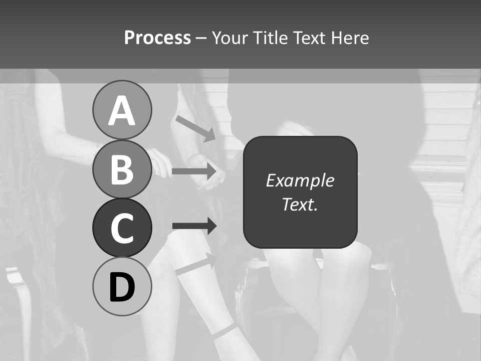 Women Actively Talking Black And White Photo PowerPoint Template