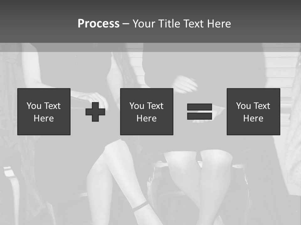Women Actively Talking Black And White Photo PowerPoint Template
