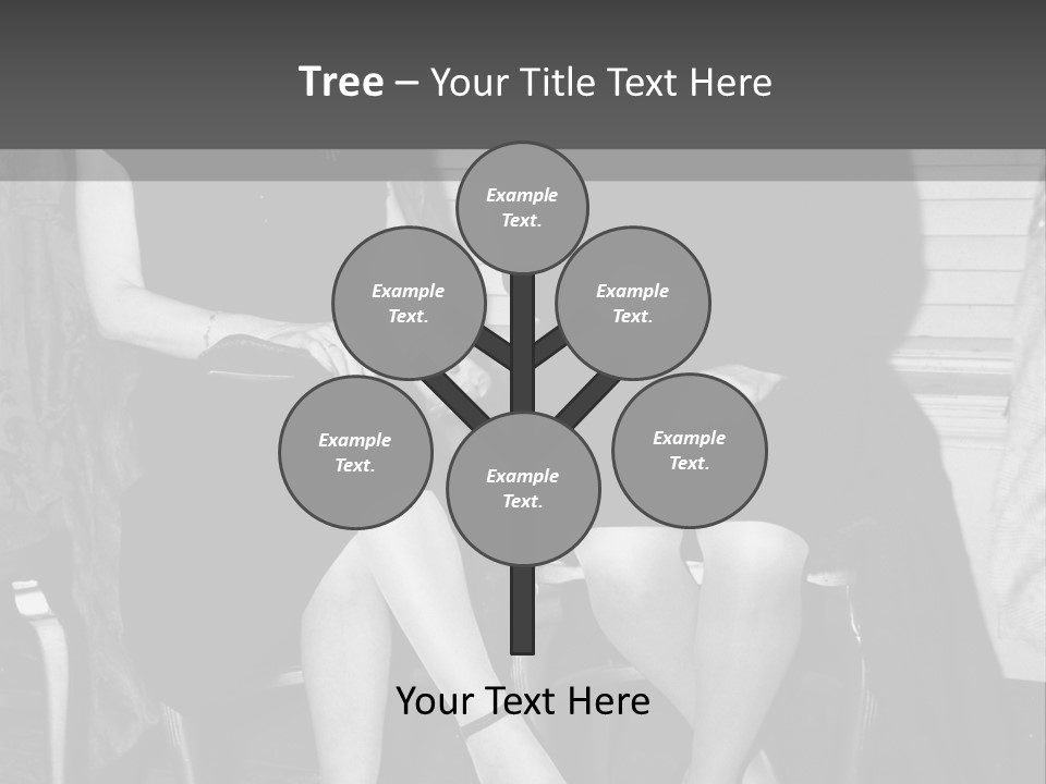 Women Actively Talking Black And White Photo PowerPoint Template