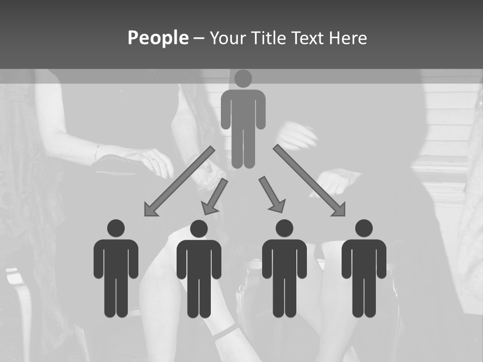 Women Actively Talking Black And White Photo PowerPoint Template