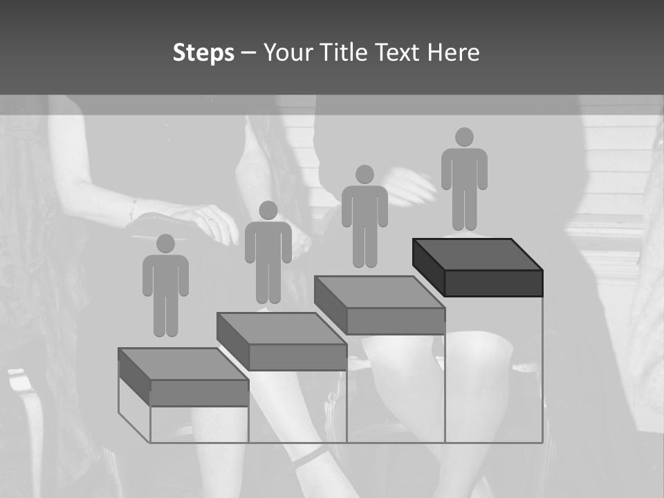 Women Actively Talking Black And White Photo PowerPoint Template