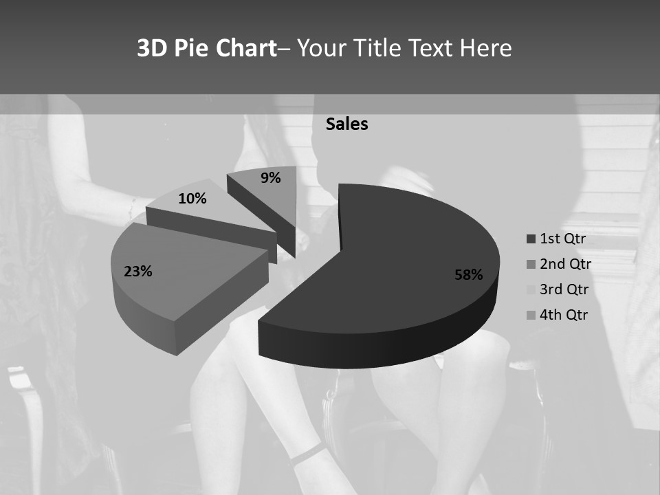 Women Actively Talking Black And White Photo PowerPoint Template