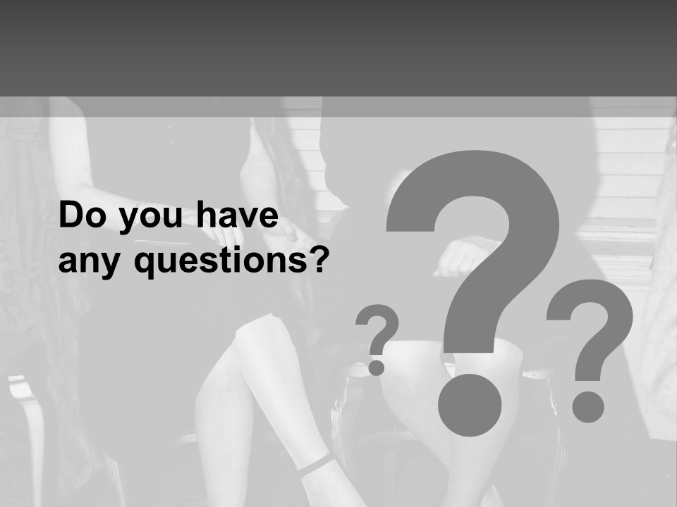 Women Actively Talking Black And White Photo PowerPoint Template