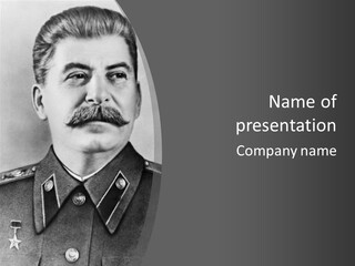 Stalin Black And White Image Ussr PowerPoint Template