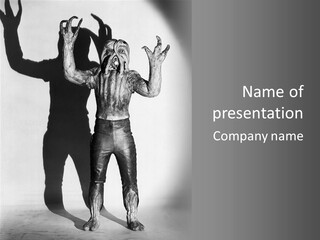 Monster Black And White Background PowerPoint Template