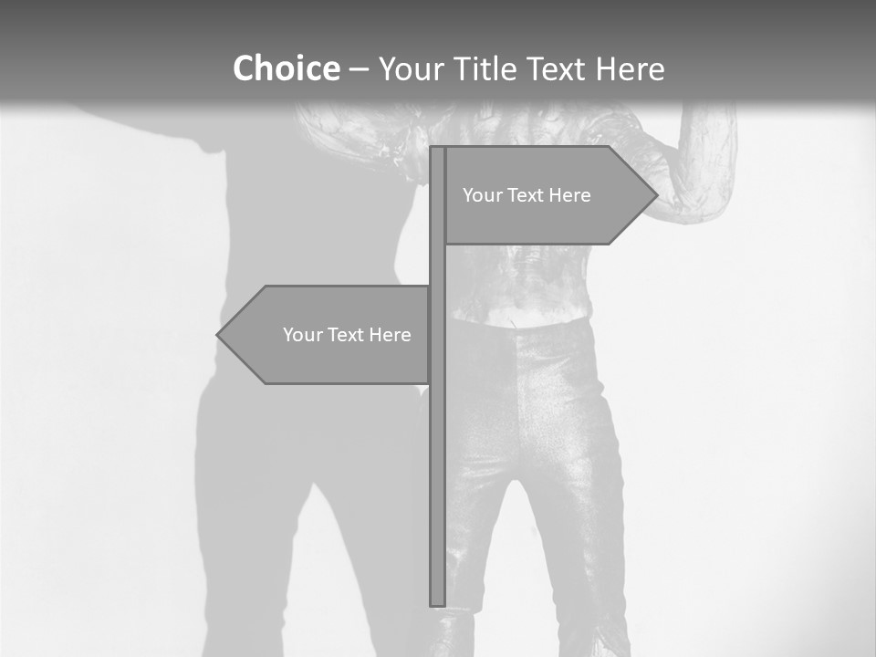 Monster Black And White Background PowerPoint Template