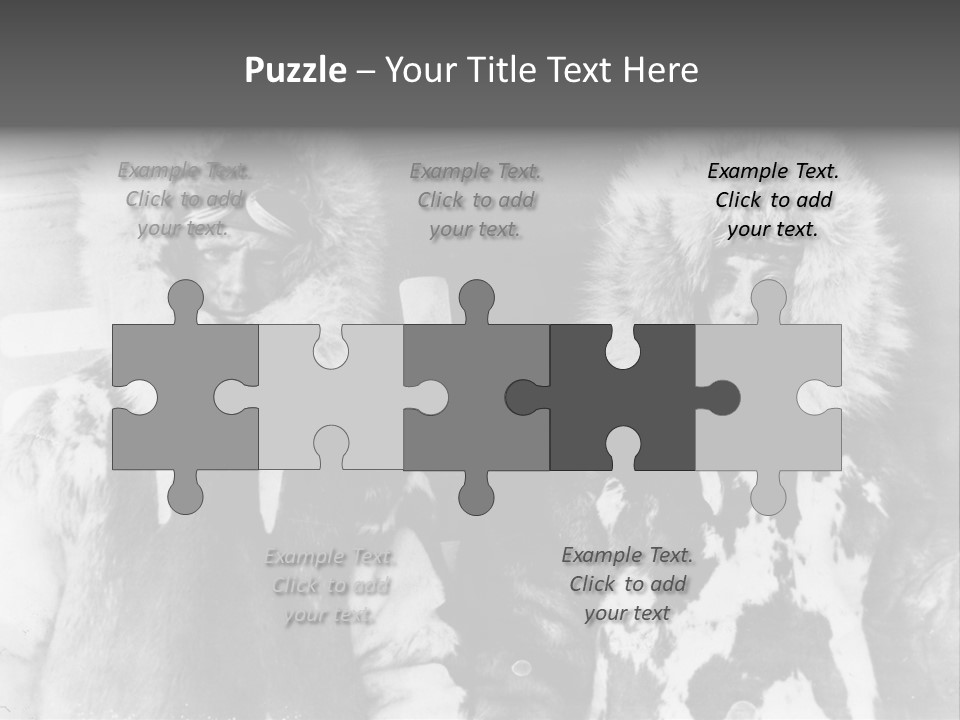 North Pole 20 Th Century People In Fur Coats PowerPoint Template