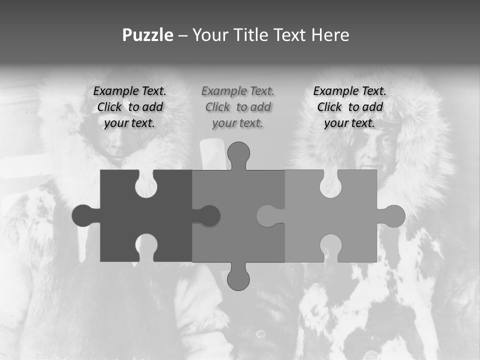 North Pole 20 Th Century People In Fur Coats PowerPoint Template