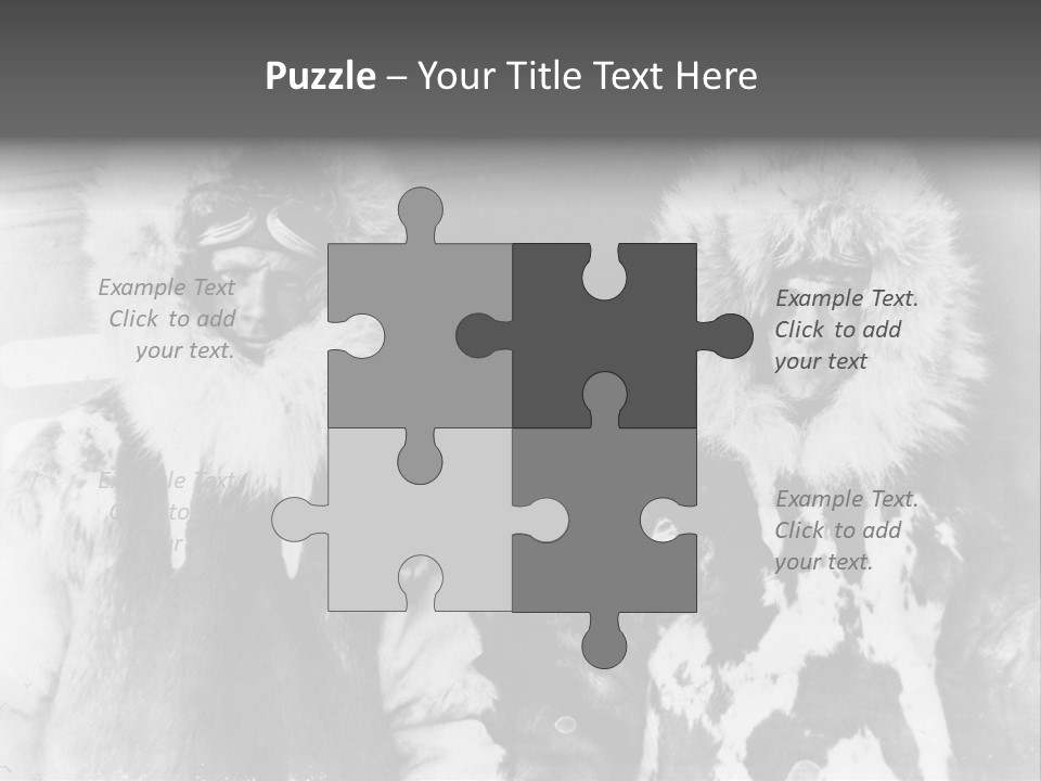 North Pole 20 Th Century People In Fur Coats PowerPoint Template