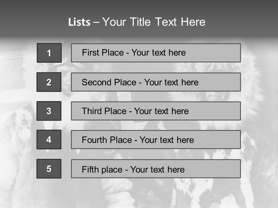 North Pole 20 Th Century People In Fur Coats PowerPoint Template