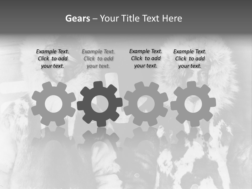 North Pole 20 Th Century People In Fur Coats PowerPoint Template