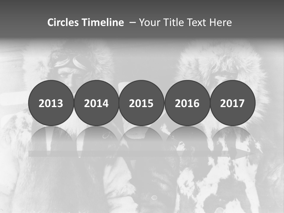 North Pole 20 Th Century People In Fur Coats PowerPoint Template