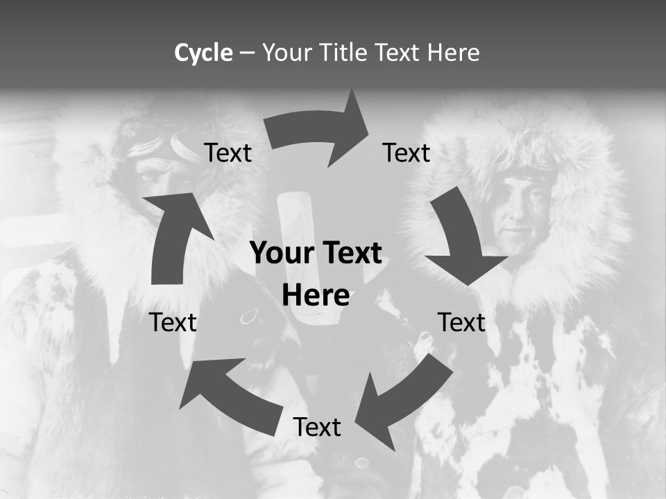 North Pole 20 Th Century People In Fur Coats PowerPoint Template