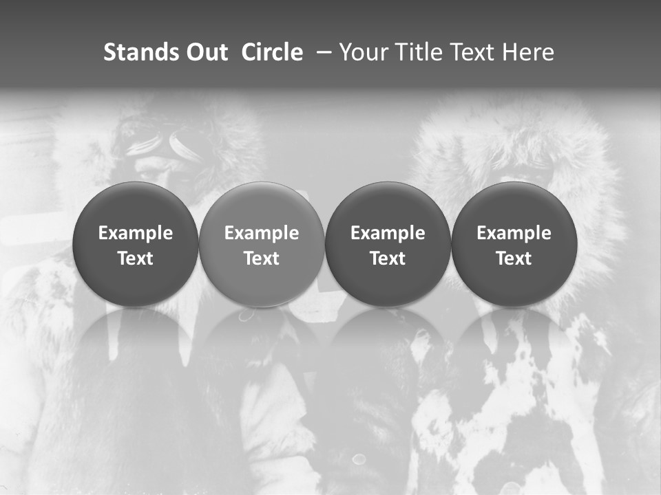 North Pole 20 Th Century People In Fur Coats PowerPoint Template