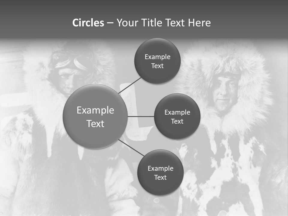 North Pole 20 Th Century People In Fur Coats PowerPoint Template