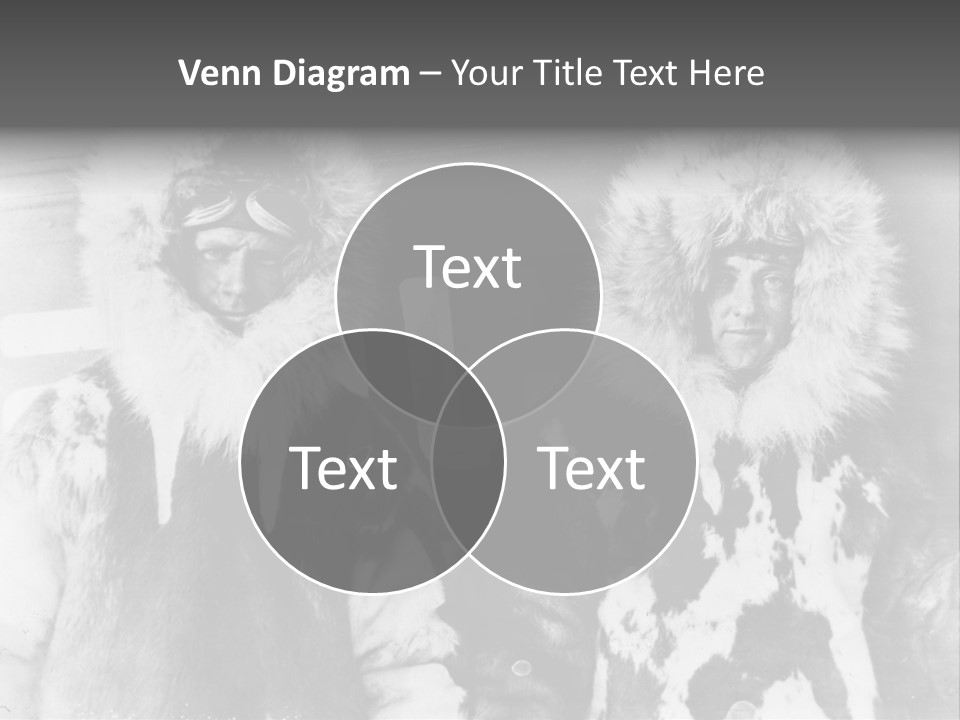 North Pole 20 Th Century People In Fur Coats PowerPoint Template