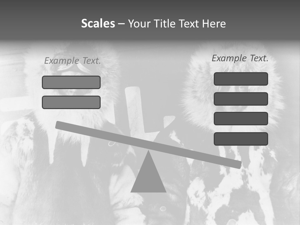 North Pole 20 Th Century People In Fur Coats PowerPoint Template