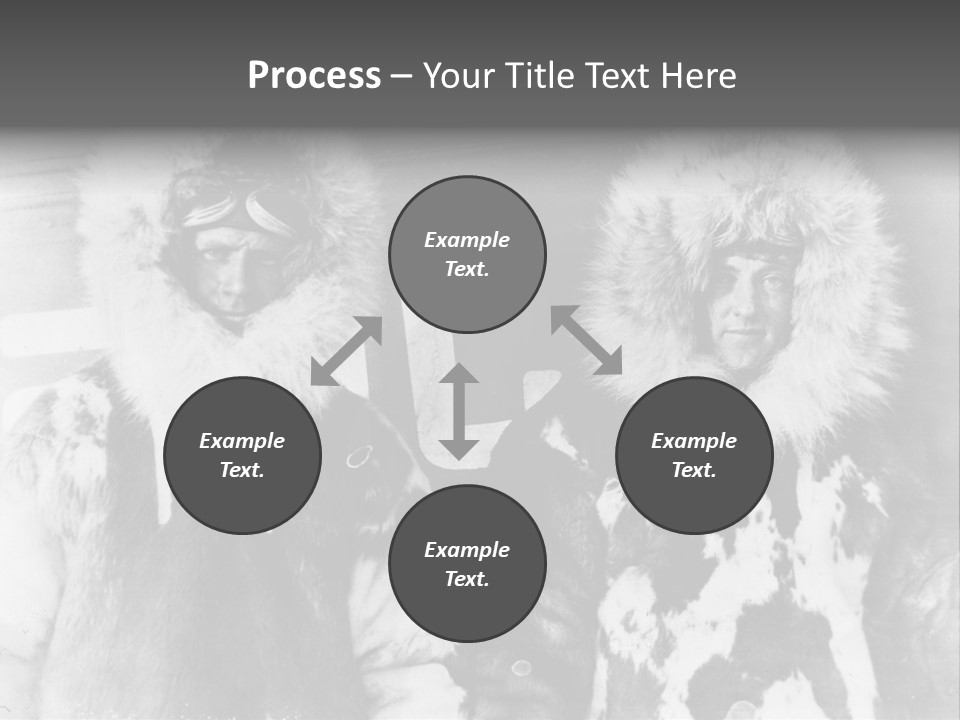 North Pole 20 Th Century People In Fur Coats PowerPoint Template