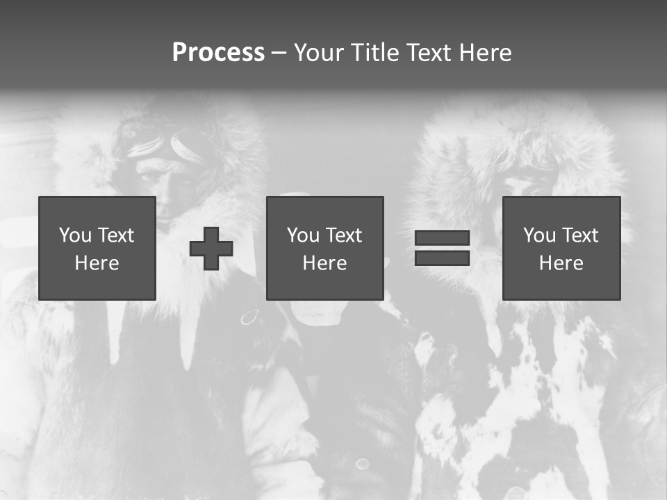 North Pole 20 Th Century People In Fur Coats PowerPoint Template